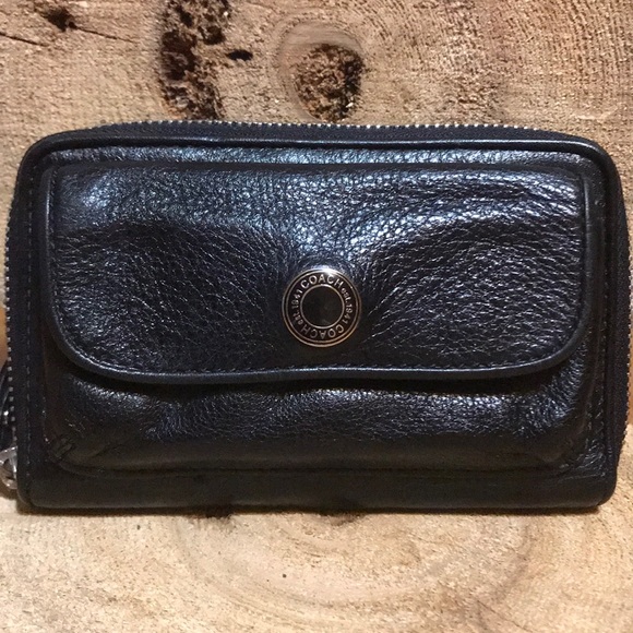 Coach Handbags - COACH LEATHER ZIP AROUND WALLET/WRISTLET